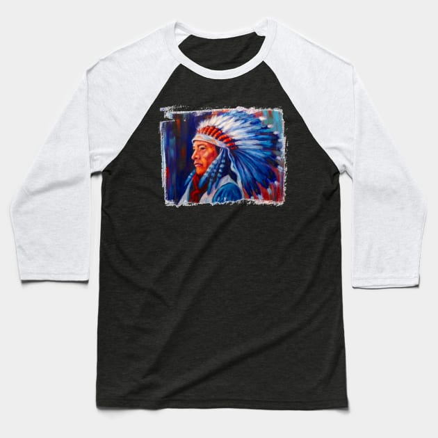 Native American Chief Oil Splash 35 Baseball T-Shirt by congnhan629035